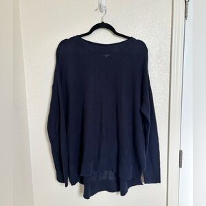 Lou & Grey Loft 100% Cotton Navy Oversized Sweater Size Medium Long Sleeve
